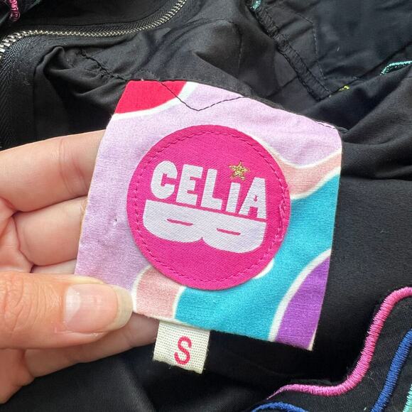 Celia B Umi Embroidered Mini Dress in Black Size S - Picture 5 of 7